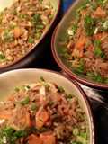 Arroz chaufa de huevo y vegetales