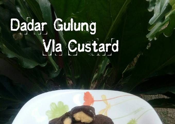 Dadar Gulung Coklat Vla Custard