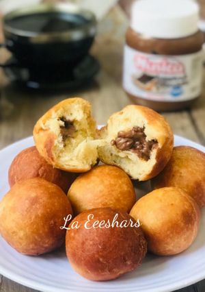 A picture of Nutella stuffed puff puff.