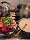 Spätzle con vegetales y salsa de quesos (editando)