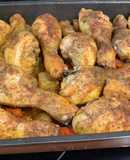 Muslitos de pollo al horno con patatas y zanahoria