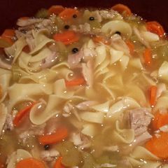 A picture of Scratch made Chicken Noodle Soup.