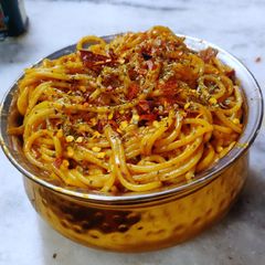 A picture of Spaghetti pasta(#Italiantouch).