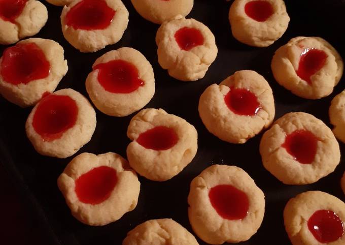 Recipe: Tasty Cookies Selai Strawberry/Thumbprint (Teflon + Takaran Sendok)