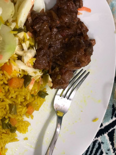 A picture of Fried rice with pepper meat.