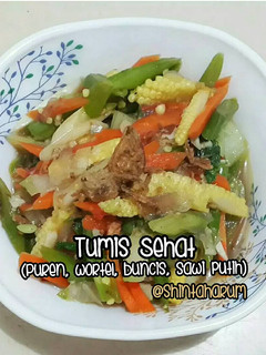 Foto resep Tumis sehat (putren, buncis, wortel, sawi putih)