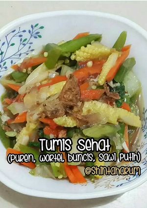 Foto resep Tumis sehat (putren, buncis, wortel, sawi putih)