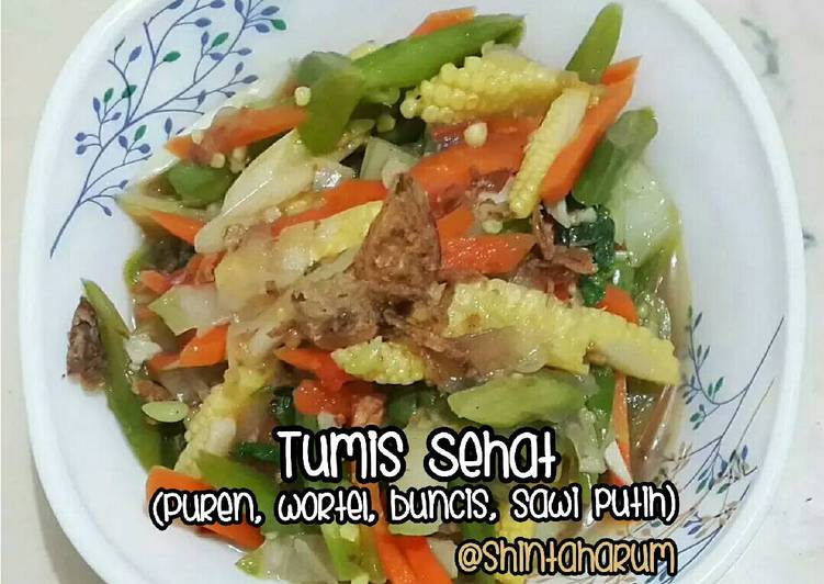 Tumis sehat (putren, buncis, wortel, sawi putih)