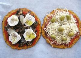 Pizza con masa de zanahorias sin harina