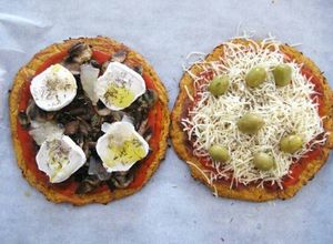 Una foto de Pizza con masa de zanahorias sin harina