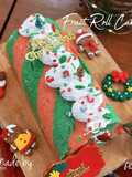 Christmas fruit roll cake