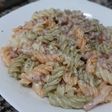 Espirales con salsa de bacon y jamón