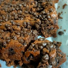 A picture of Double Chocolate Eggless brownie 🤎.
