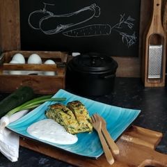 Spring vegetables rolls with yogurt sauce A picture of Spring vegetables rolls with yogurt sauce.
