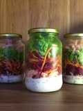 Salada no Pote: Cottage e Camarão