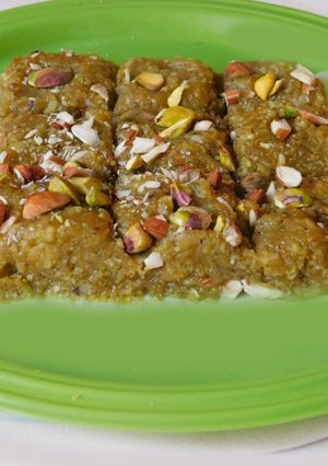 A picture of Pistachio Almond Burfi.