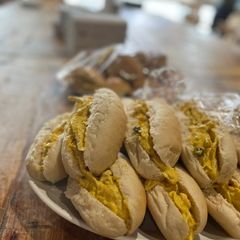 A picture of Coronation chicken sandwiches for The Queen’s Jubilee 🇬🇧.