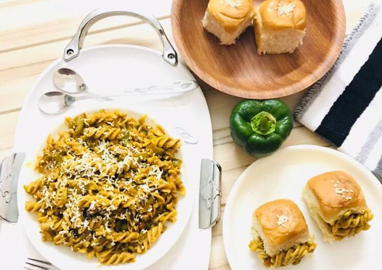 Recipe of Any-night-of-the-week Pav Bhaji Flavored Pasta-Fusion Fussili Pasta