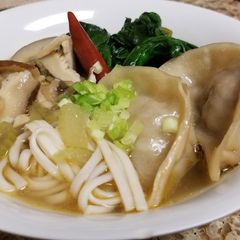 A picture of Gyoza Chicken Soup.