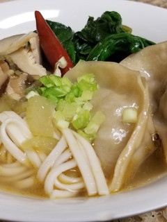 A picture of Gyoza Chicken Soup.