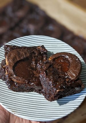A picture of Marmalade dark chocolate brownies - for Father's day.