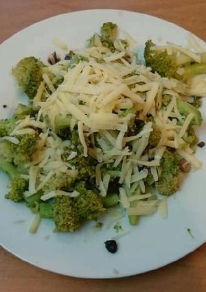 A picture of Broccoli with cheese.