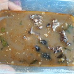 A picture of Goat meat peppersoup.