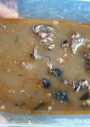 A picture of Goat meat peppersoup.