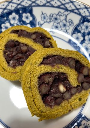 抹茶紅豆蛋糕捲 的食譜成品照片