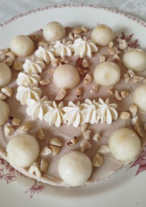 Une photo de Cheese cake crème de marrons et poires