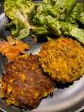 Galettes d’avoine aux légumes et saumon fumé