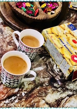 A picture of Saffron & cardamom tea.