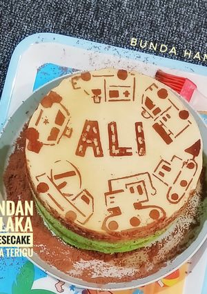 Foto resep Pandan Melaka Cheesecake Tanpa Terigu Part 2