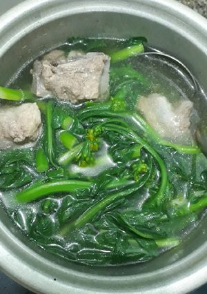 Hình của món Canh cải ngồng sườn non.