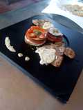 Cerdo con salsa de mostaza acompañado con Ratatouille