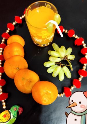 संतरा अंगूर का हेल्दी जूस (santra angoor ka healthy juice recipe in Hindi) रेसिपी मुख्य फोटो