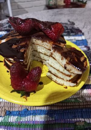 Una foto de Tortitas americanas o pancakes 😘