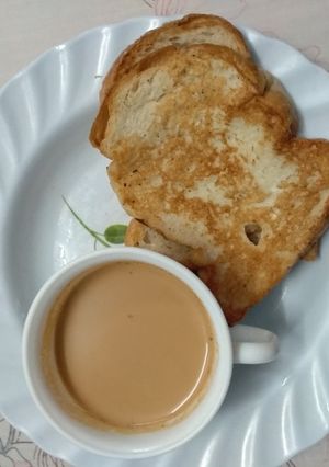 A picture of French salty toast#5orlessingredientsrecipe.