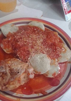 Una foto de Sorrentinos caseros de acelga