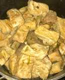 Đậu hủ kho thịt và chả, không chiên, eat clean