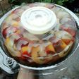 Puding kaca buah lapis coklat