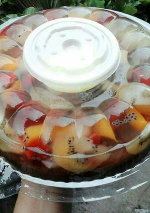 Foto resep Puding kaca buah lapis coklat
