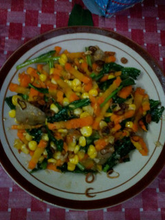 Foto resep Tumis sawi wortel jagung cepat kilat