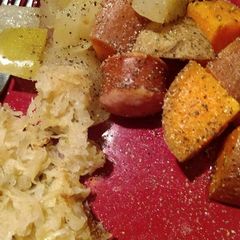 A picture of Roasted Sausage and Potatoes.