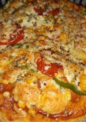 A picture of Wheat flour cheese burst pizza.