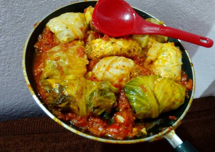 Recipe of Homemade #cabbage wrap in tomato gravy