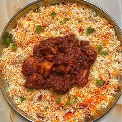 Swahili chicken biryani A picture of Swahili chicken biryani.