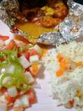 Filete empapelado relleno de pimientos