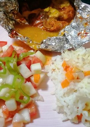Una foto de Filete empapelado relleno de pimientos