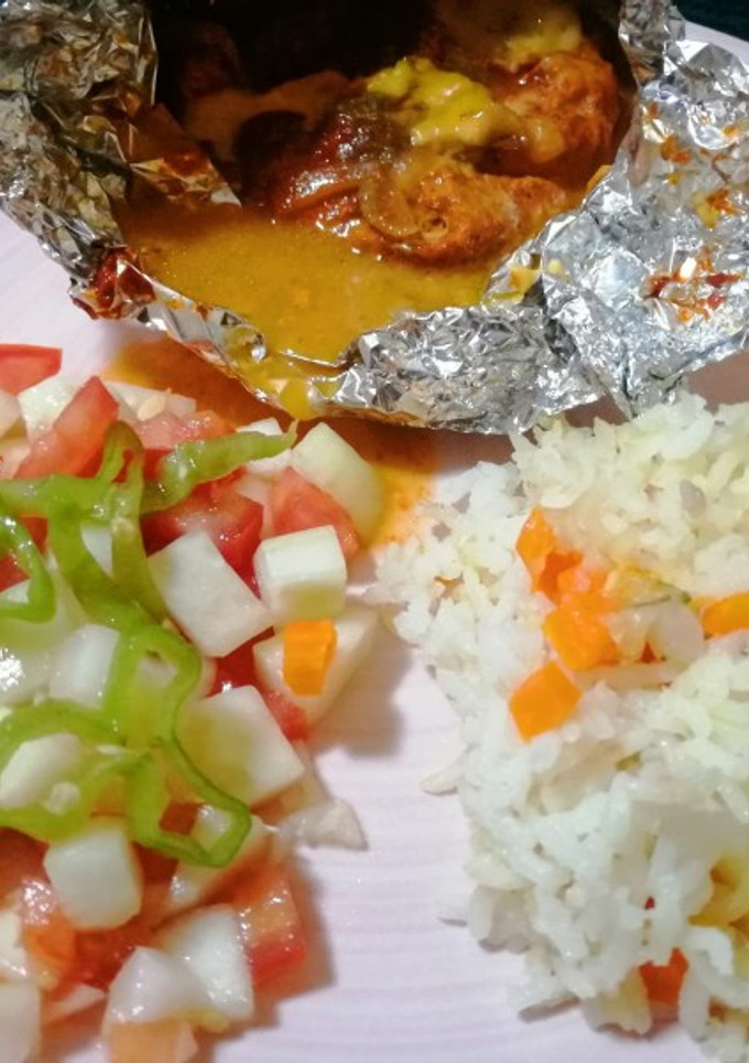 Una foto de Filete empapelado relleno de pimientos